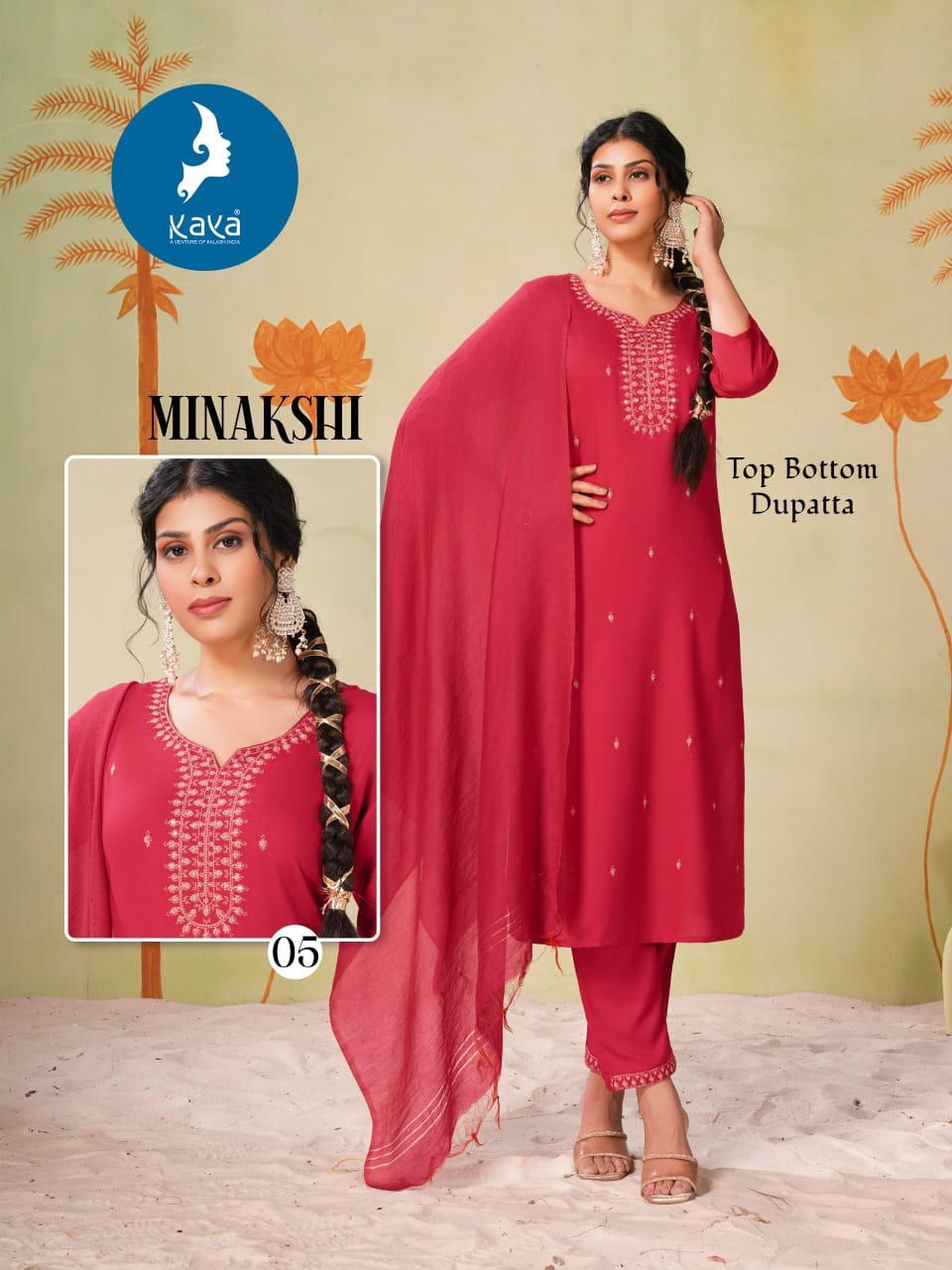 Minakshi By Kaya Rayon Kurti With Bottom Dupatta Wholesalers In Delhi